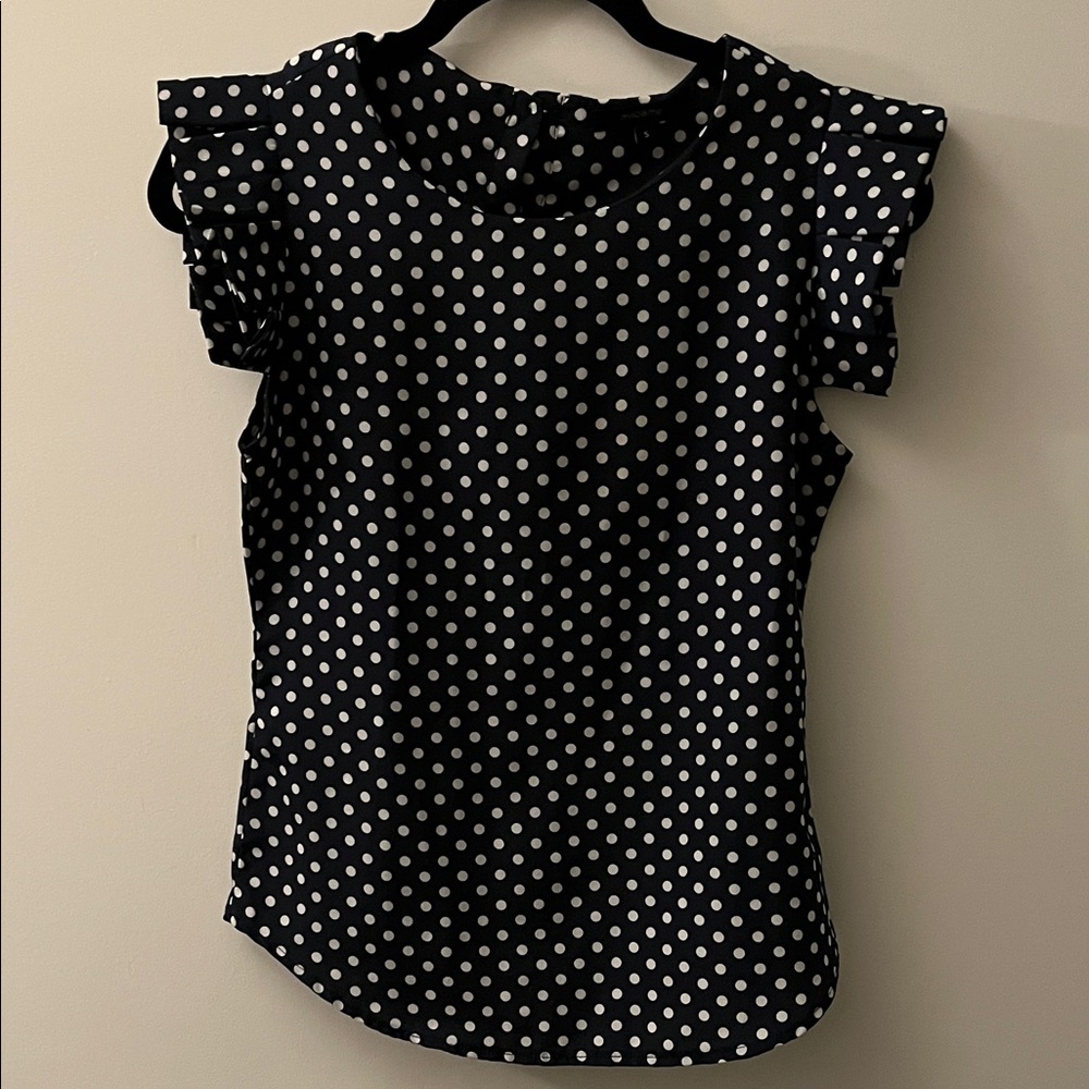 Adam Black and White Polka Dot Blouse
